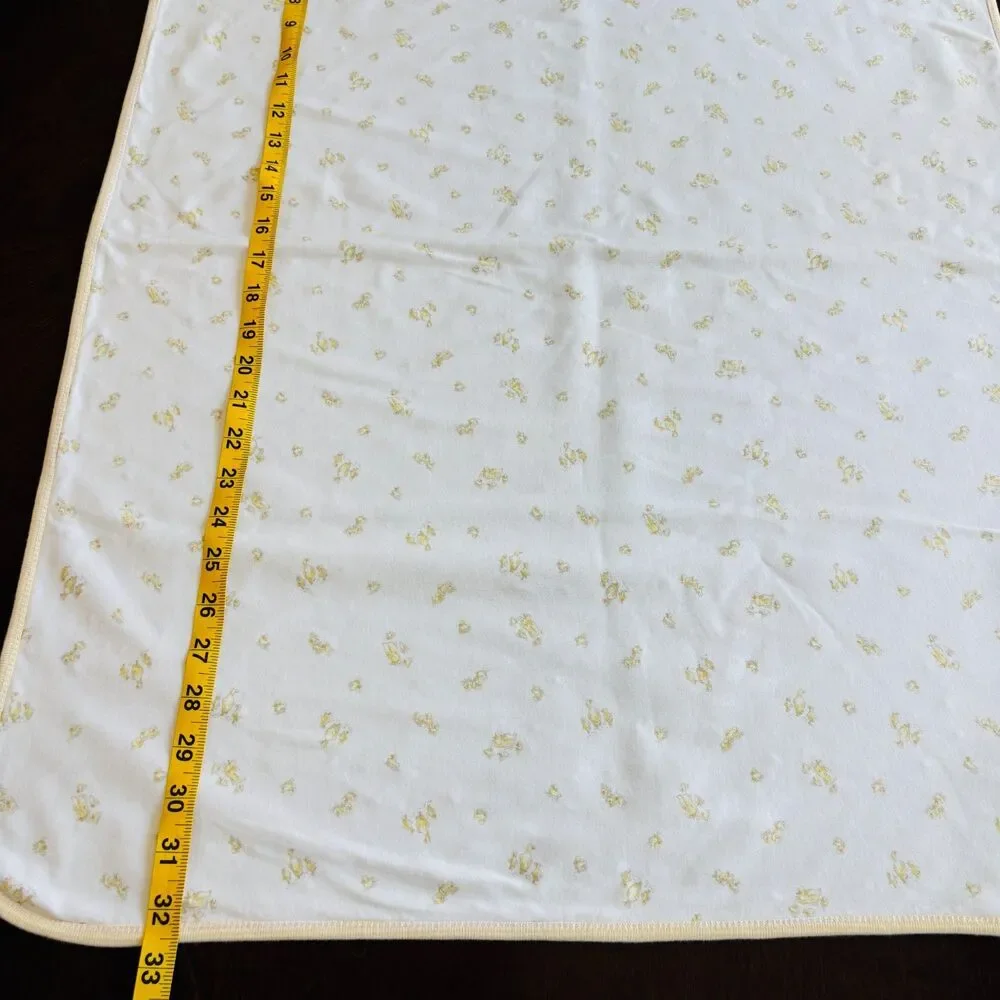 Ralph Lauren Baby Receiving Blanket Ducks Chicks Yellow White Reversible Cotton